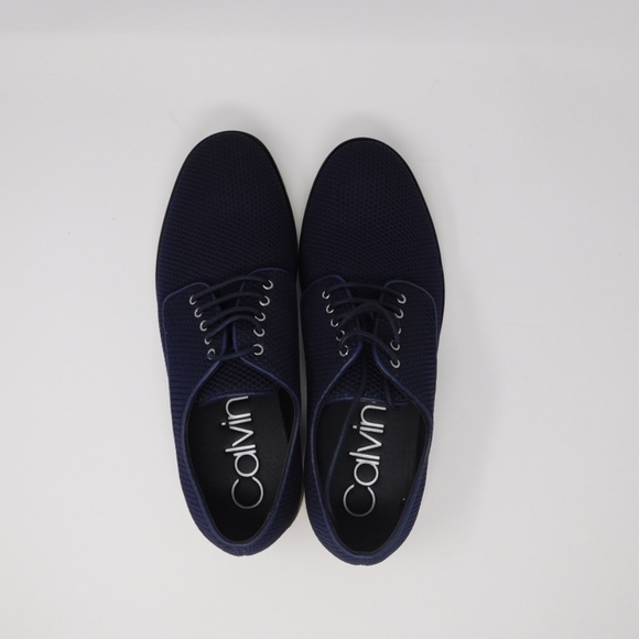 CALVIN KLEIN Men\'s Shoes Aggussie Derby Lace Up Casual Oxford Navy Size 11.5 NIB